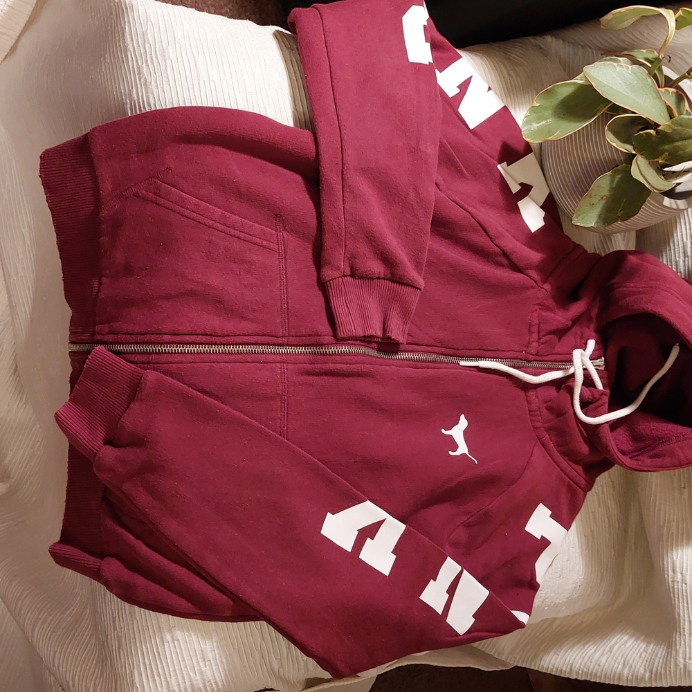PINK Victoria's Secret Burgundy and Camouflage Hoodies Size XS & S - Picture 5 of 7